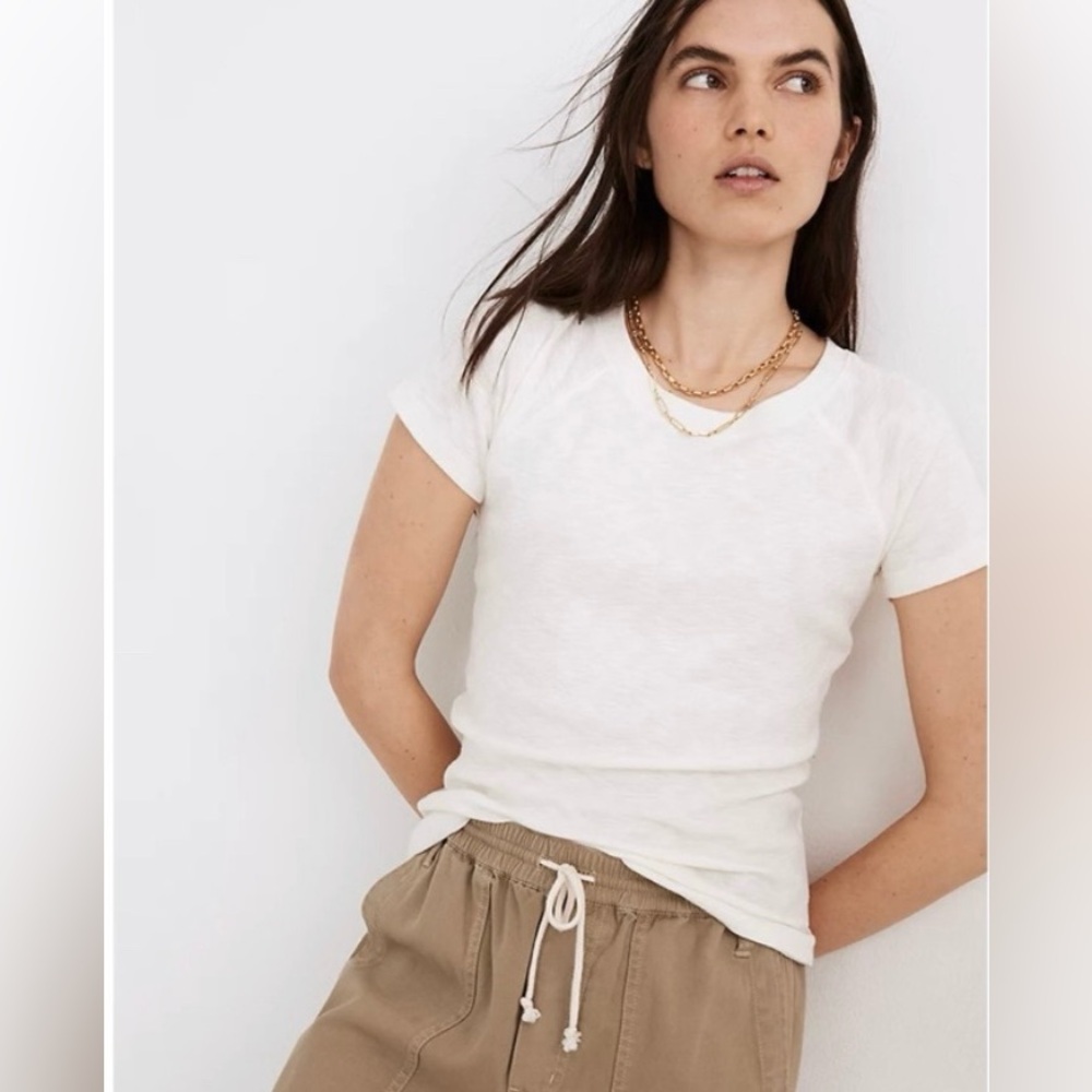 Madewell Westville Raglan Tee 
Cream Color Size XS NWO